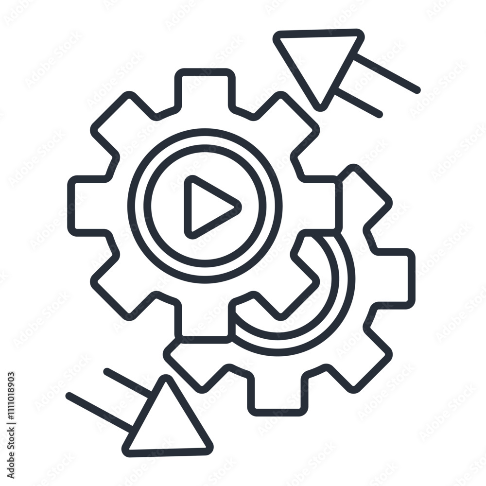 automation icon. vector.Editable stroke.linear style sign for use web design,logo.Symbol illustration. automation icon. vector.Editable stroke.linear style sign for use web design,logo.Symbol illustration.