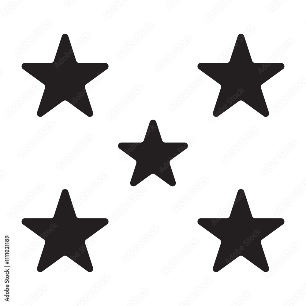 Obraz premium Five stars customer product rating review flat icon for apps and websites