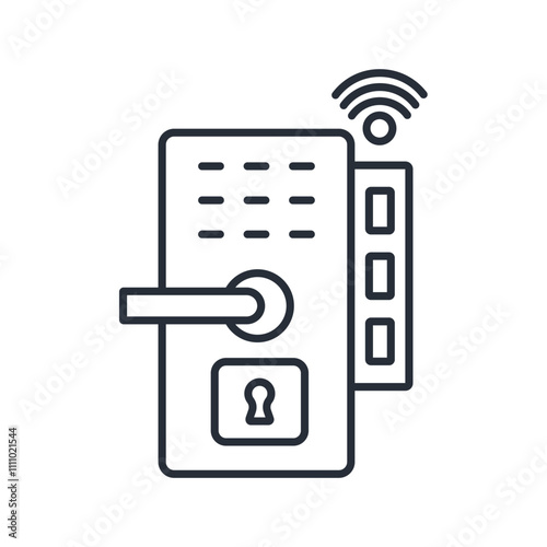 Smart lock icon. vector.Editable stroke.linear style sign for use web design,logo.Symbol illustration.