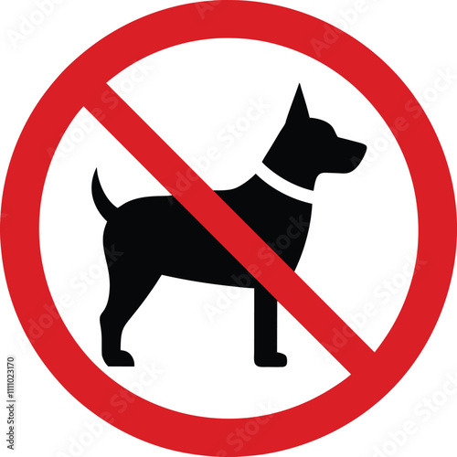 No Dogs Allowed Sign Pet Prohibition Symbol Vector