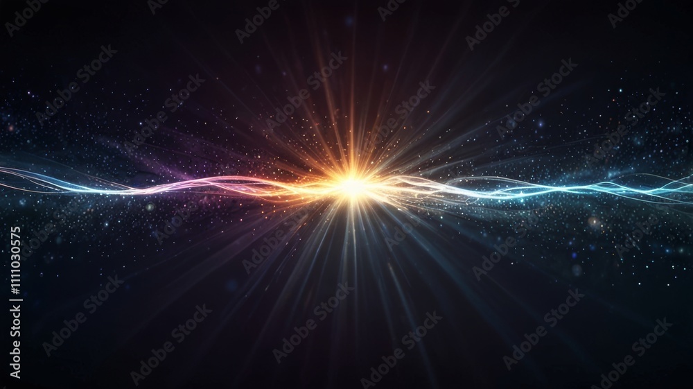 A radiant burst of light emanates from the center, creating vibrant waves of color against a dark background, showcasing a mesmerizing cosmic energy effect A radiant burst of light emanates from the center, creating vibrant waves of color against a dark background, showcasing a mesmerizing cosmic energy effect