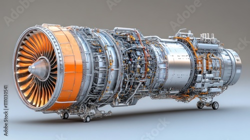 Detailed Render of a Modern Turbofan Engine