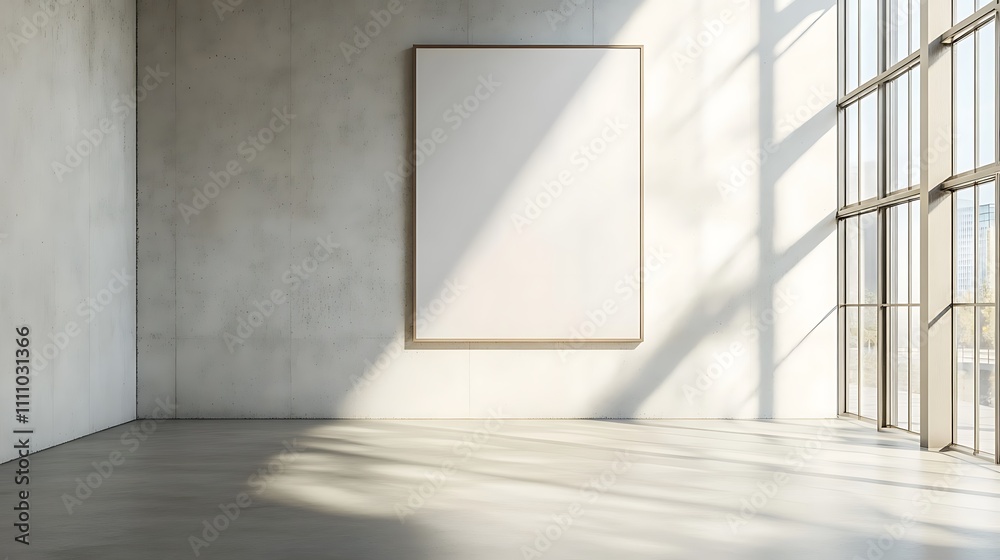 Obraz premium Wall featuring an empty poster space in a contemporary interior