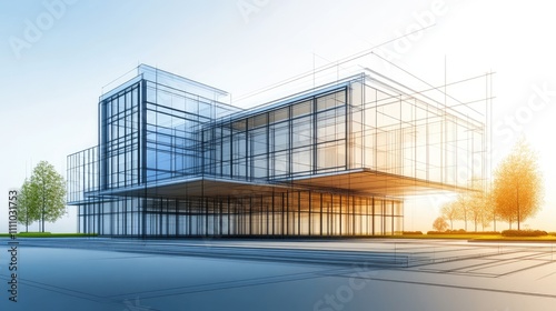 Modern Architectural Design Concept of Glass Building Structure