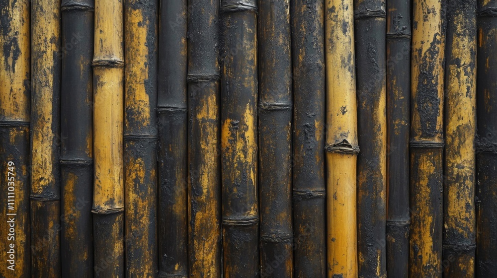 Close-up of Black and Gold Bamboo Wall Close-up of Black and Gold Bamboo Wall