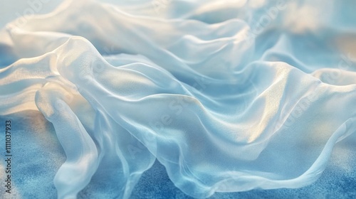Light Reflecting on a Blue Sheer Fabric