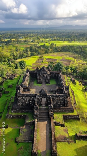 Candi Ratu Boko is an archaeological site known to modern Javanese as Kraton Ratu Boko, Located on a plateau, about 3 kms south of Lara Jonggrang Prambanan temple complex in Yogyakarta Indonesia photo