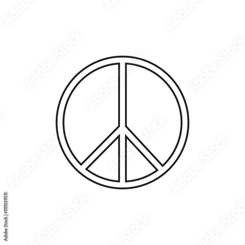 peace symbol vector on white background