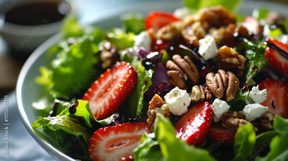 Photo of, A refreshing summer salad bursting with vibrant colors and flavors, featuring mixed greens Photo of, A refreshing summer salad bursting with vibrant colors and flavors, featuring mixed greens
