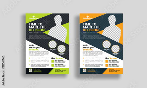 Template vector design for Flyer, Annual Report, Magazine, Poster, Corporate Presentation, Portfolio, Flyer, infographic, layout modern with A4 size, Front and back, Easy to use. photo