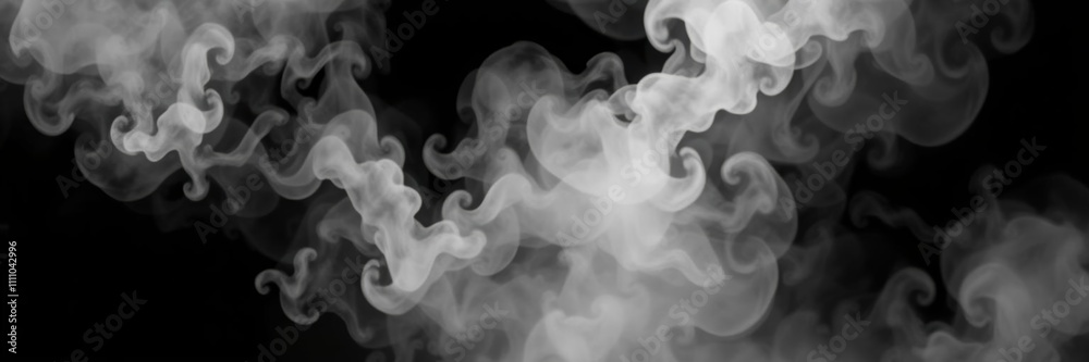 Seamless smoke overlay effect with misty fog and realistic atmosphere, isolated on black and white background, copy space for text, vapor, seamless, white Seamless smoke overlay effect with misty fog and realistic atmosphere, isolated on black and white background, copy space for text, vapor, seamless, white