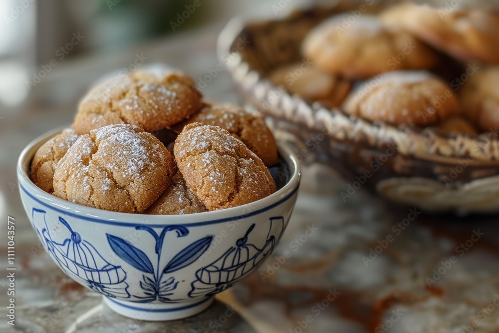 Rustic Homemade Cookies with Cane Sugar on Kitchen Counter for Baking Inspiration