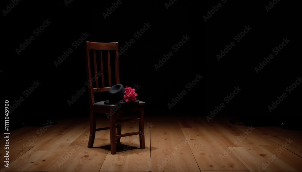 Tango dance passion in a dramatic dark scene with a chair Tango dance passion in a dramatic dark scene with a chair