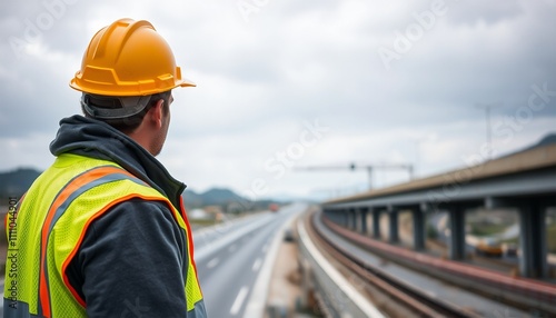 Hard hat-wearing construction workers toil tirelessly on a bustling industrial site