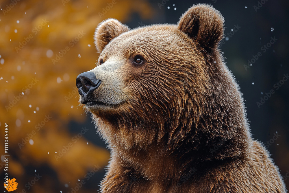 Obraz premium Majestic Brown Bear In Autumnal Setting