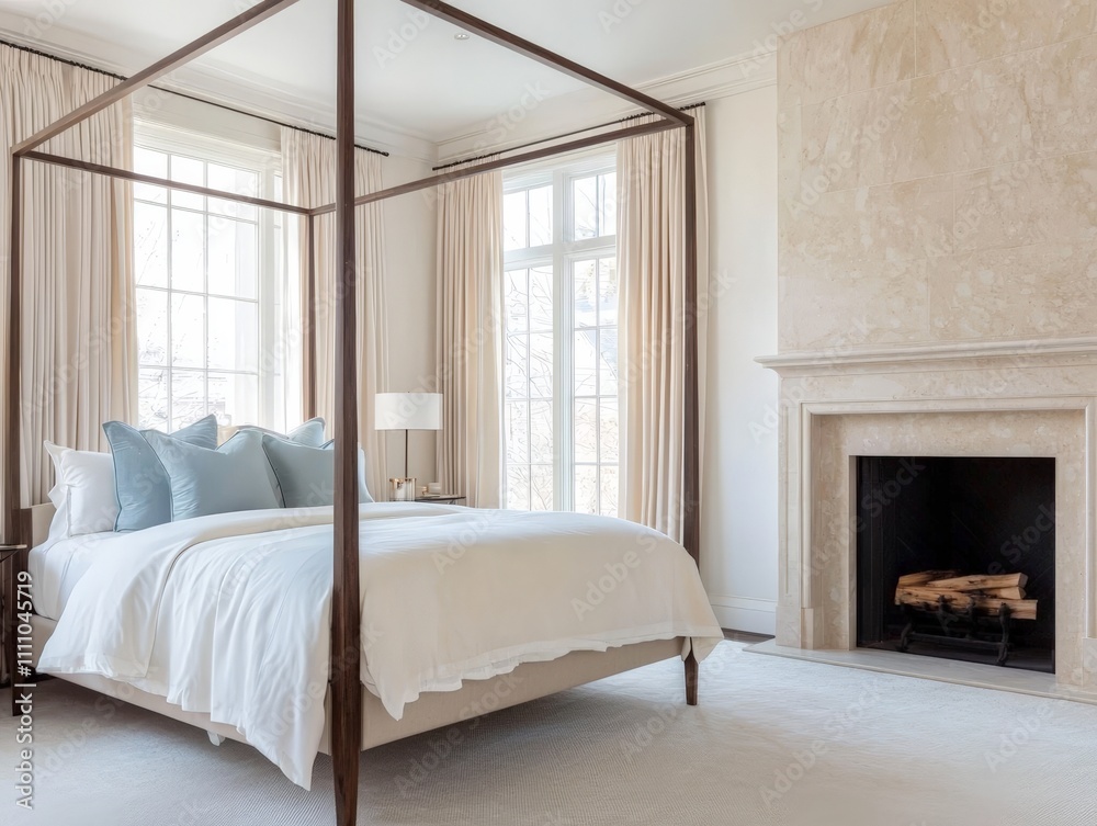 Serene master bedroom retreat with fireplace Serene master bedroom retreat with fireplace