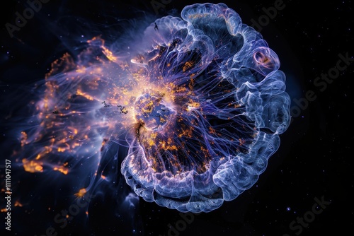 Intricate Supernova Remnant X-Ray Image Revealing Cosmic Structures and Emissions