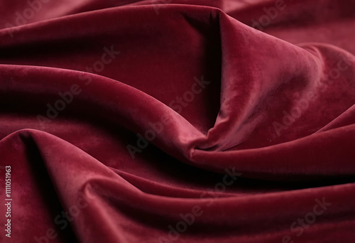 Close-Up of Smooth Red Fabric Highlighting Rich Texture photo