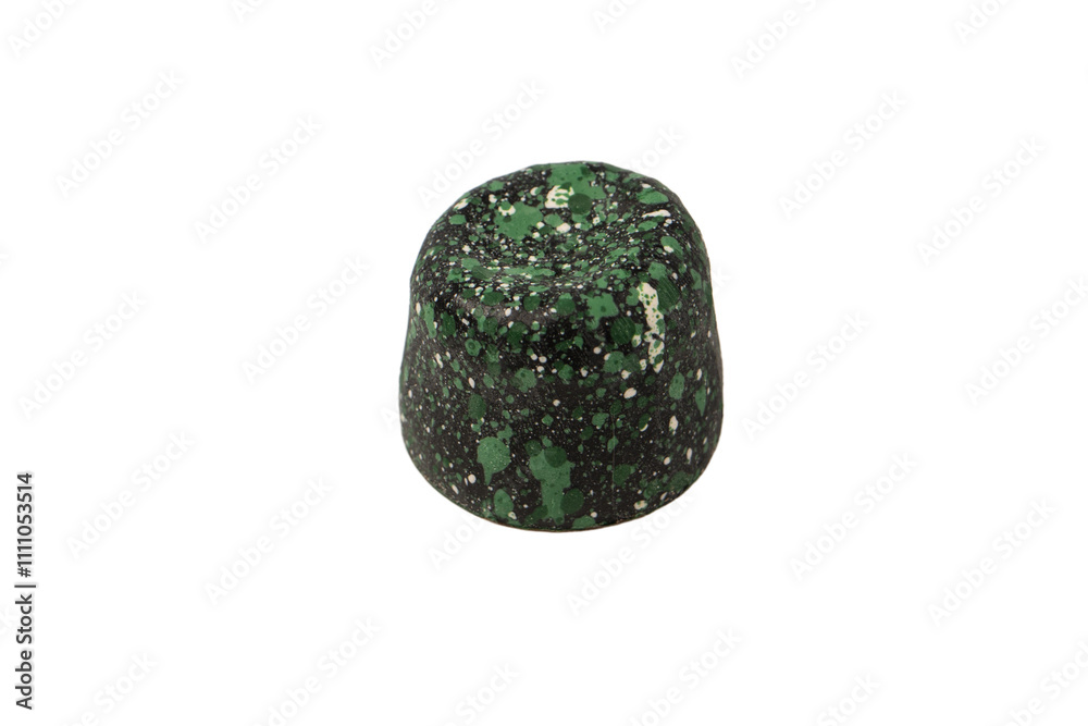 Chocolate candies in the form of precious stones, with marble texture, isolated on a white background. Chocolate candies in the form of precious stones, with marble texture, isolated on a white background.