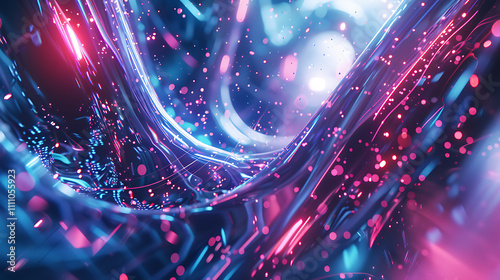 futuristic tech design, tech-style vibes featuring futuristic particle effects and a cool blue background for a techno-savvy, innovative look photo