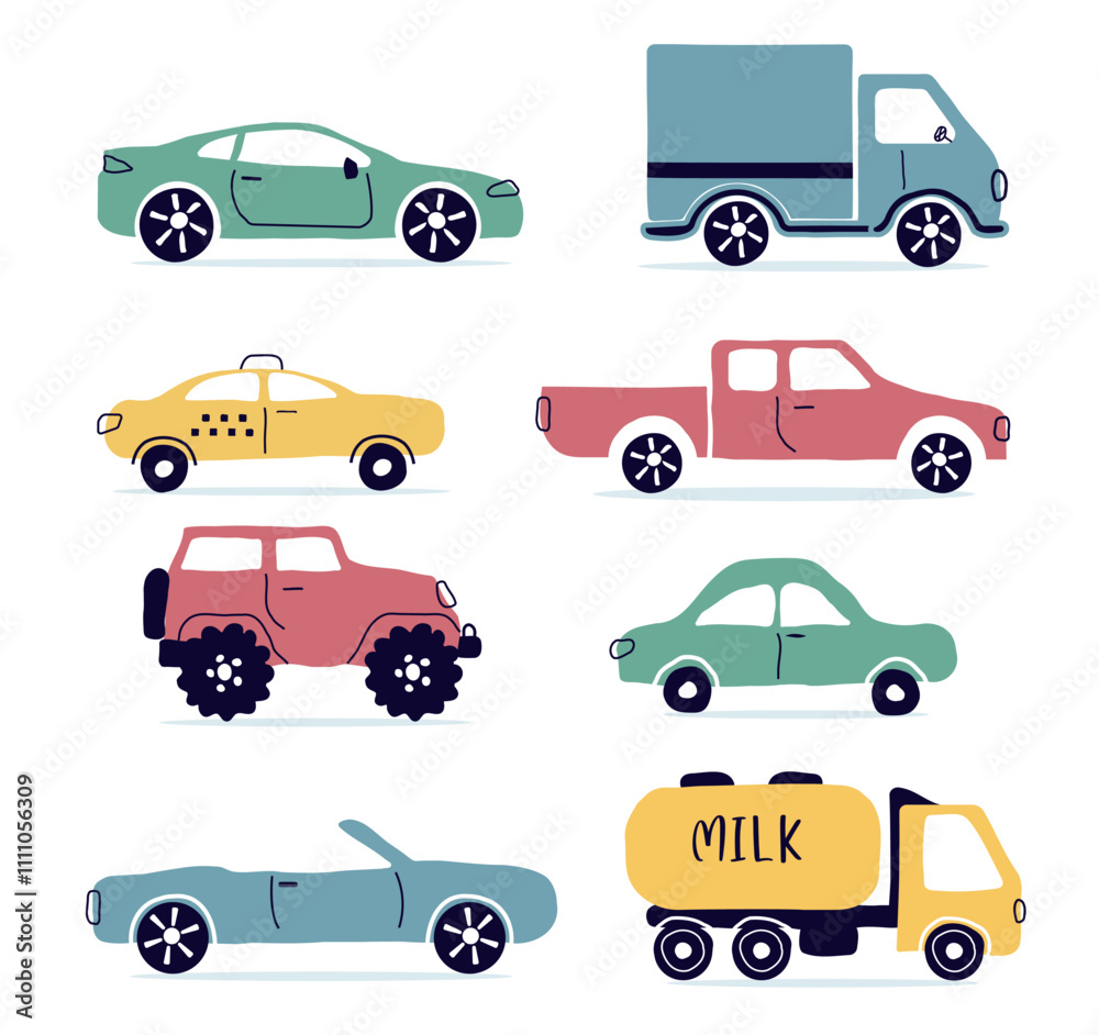 a car, a set of flat icons. urban car types isolated on a white background. Taxi. for print, postcard, banner, childrens clothing. art vector illustration. a car, a set of flat icons. urban car types isolated on a white background. Taxi. for print, postcard, banner, childrens clothing. art vector illustration.