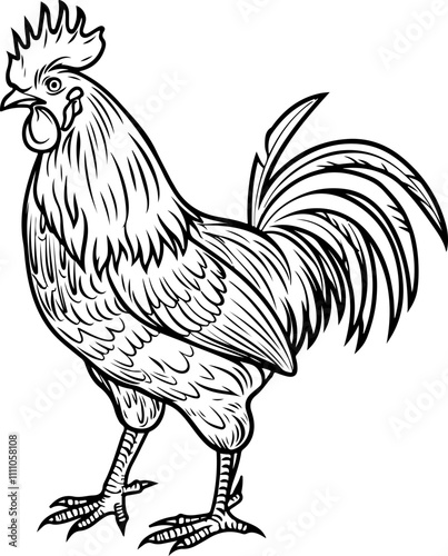 detailed illustration of a rooster