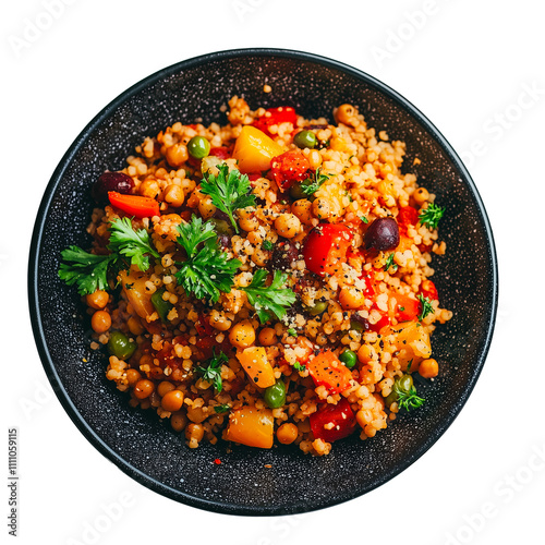 Vibrant vegetable couscous salad photo