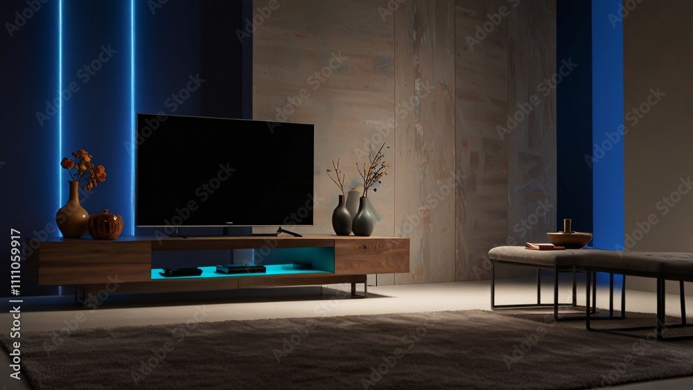 TV cabinet with current and seasonal trends in interior decoration TV cabinet with current and seasonal trends in interior decoration