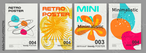 trendy abstract  brutalism cover poster for exhibition 2025