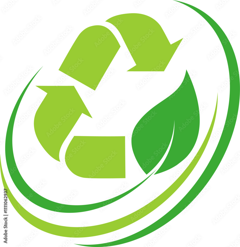 Obraz premium Recycling Pfeile, Blatt, Recycling und Umwelt Logo, Icon