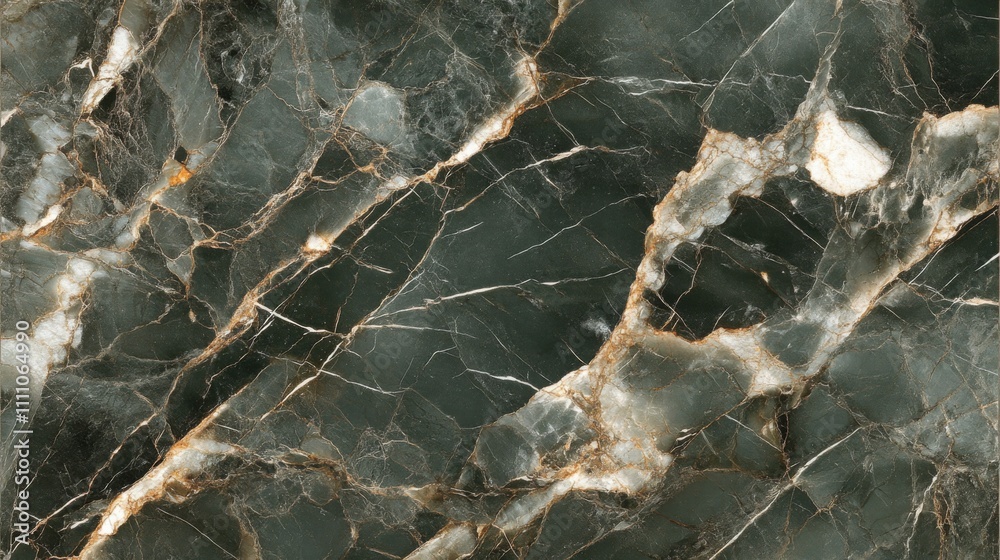 Green and Gold Marble with Intricate Veining Green and Gold Marble with Intricate Veining