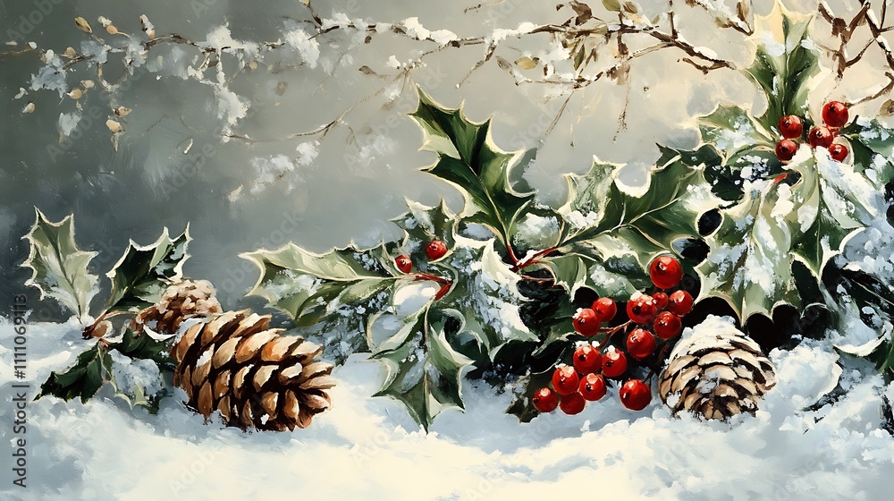 Fototapeta premium water color holly