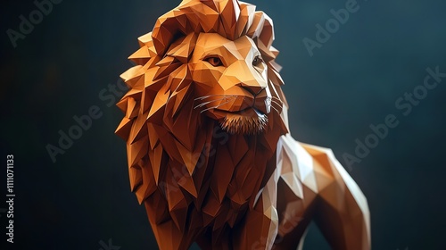 Pack of polygon lion Modern template design illustration photo