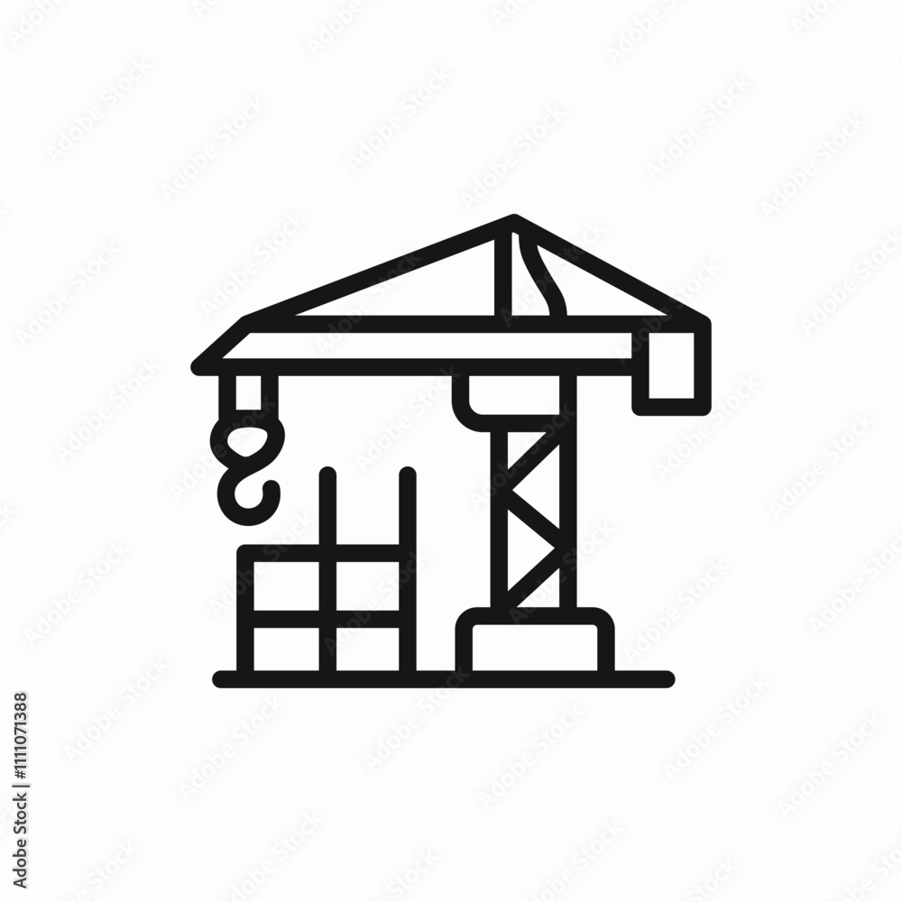 construction crane hook icon sign vector construction crane hook icon sign vector