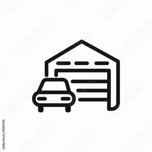 car garage parking icon sign vector