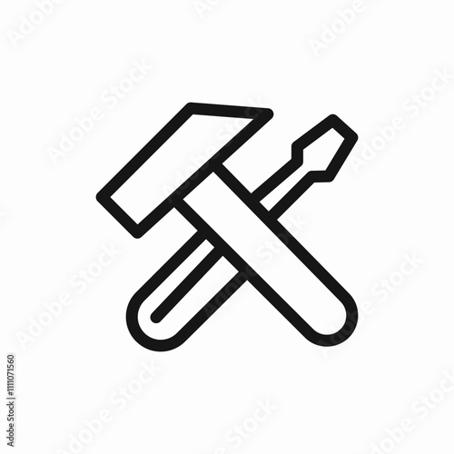 hammer screwdriver maintenance icon sign vector