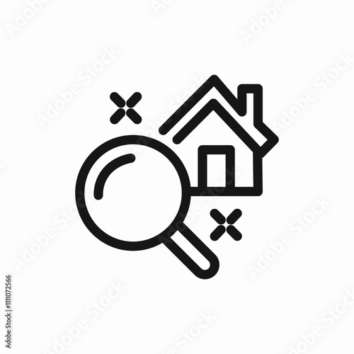 real estate search icon sign vector