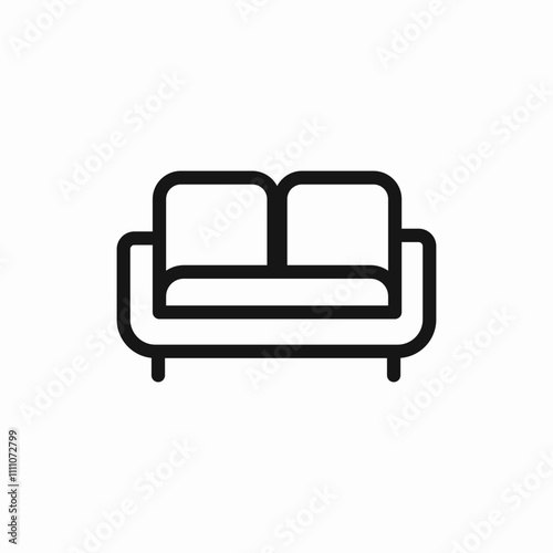sofa furniture seat icon sign vector
