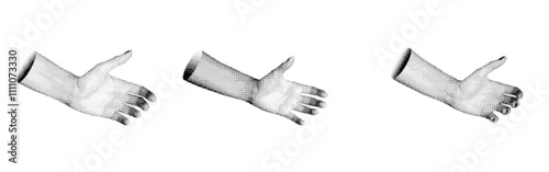 Hands holding something, empty space for product presenting, adv