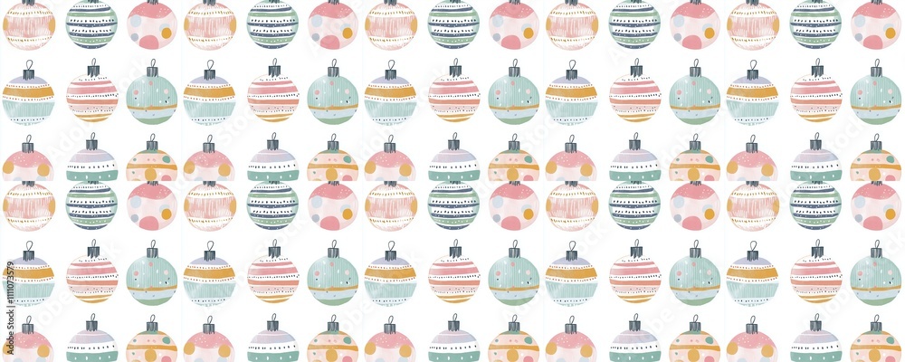 Fototapeta premium seamless pattern of Christmas ornament pattern pink green pastel festive winter holiday design 
