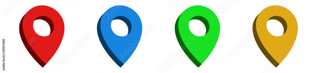 3d location map pointer icon, place pin marker sign - isometric red gps map pointers in flat style, destination symbols. location pin icon, Navigation sign 3d location map pointer icon, place pin marker sign - isometric red gps map pointers in flat style, destination symbols. location pin icon, Navigation sign
