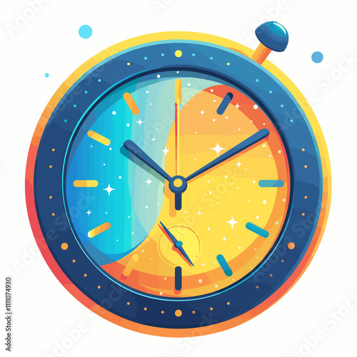 Vector illustration of a clock on a white background. Time is money