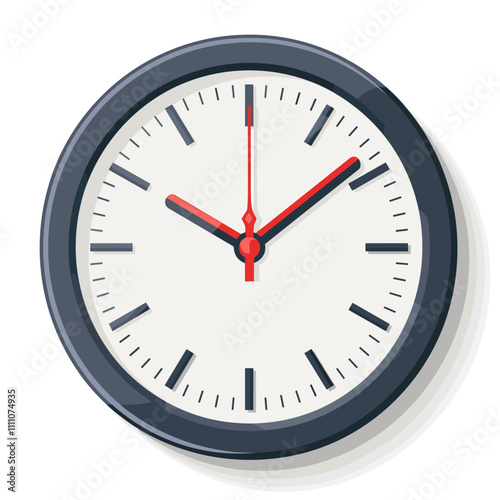 Vector illustration of a clock on a white background. Time is money