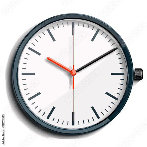 Vector illustration of a clock on a white background. Time is money