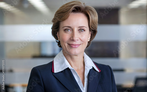 Old happy middle-aged business woman attorney