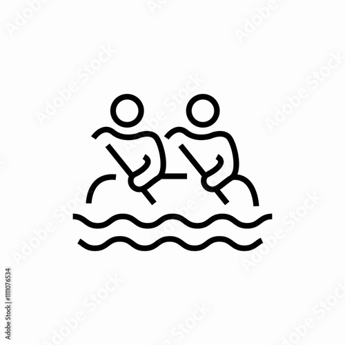 rowing rafting icon sign vector