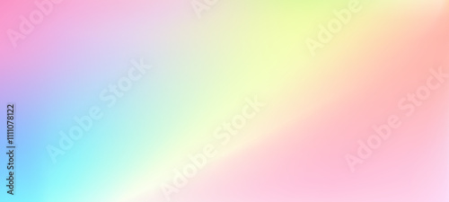 Rainbow ombre background with blurry halographic pattern. Abstract gradient effect featuring pink, pastel, and soft iridescent texture. Radiant holograph vector design with bright y2k aura.