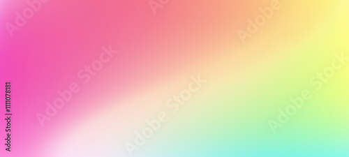 Ombre rainbow background with soft chrome holograph. Abstract blurry gradient in pink and blue. Trendy gradation effect, radiant aura, and neon holo colors.