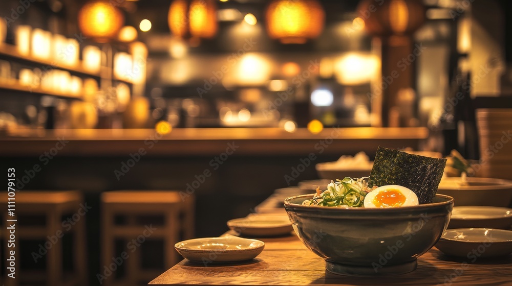 Photo of, An appetizing ramen bar offering choices like miso, tonkotsu Photo of, An appetizing ramen bar offering choices like miso, tonkotsu