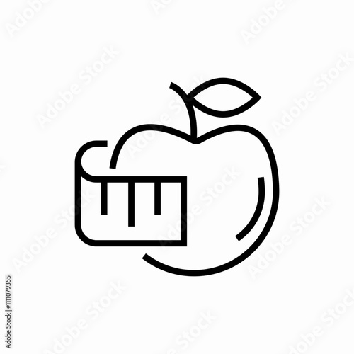 healty food apple and measure icon sign vector
